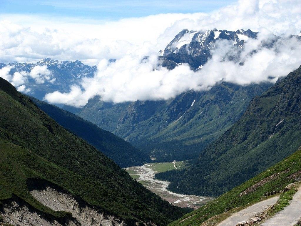Yumthang Valley in North Sikkim known for alpine flowers and mountain scenery